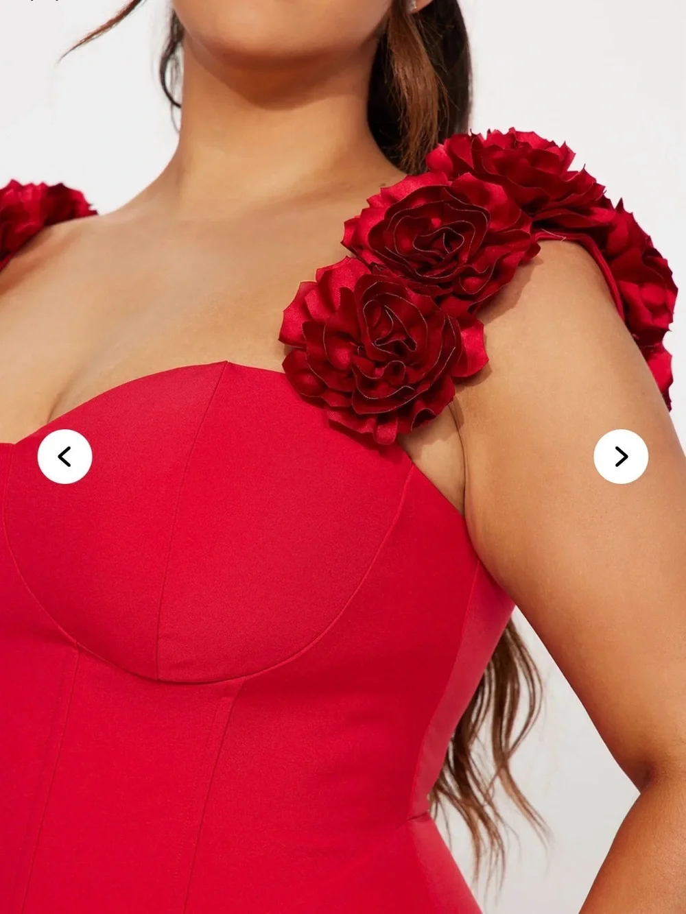 Fashion Nova Red Floral Strap Mermaid Maxi Dress